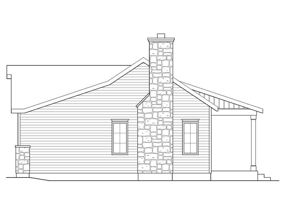 Cabin, Ranch, Traditional House Plan 45152 with 1 Beds, 1 Baths Picture 1