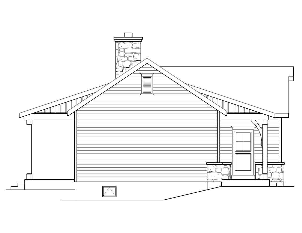 Cabin, Ranch, Traditional House Plan 45152 with 1 Beds, 1 Baths Picture 2