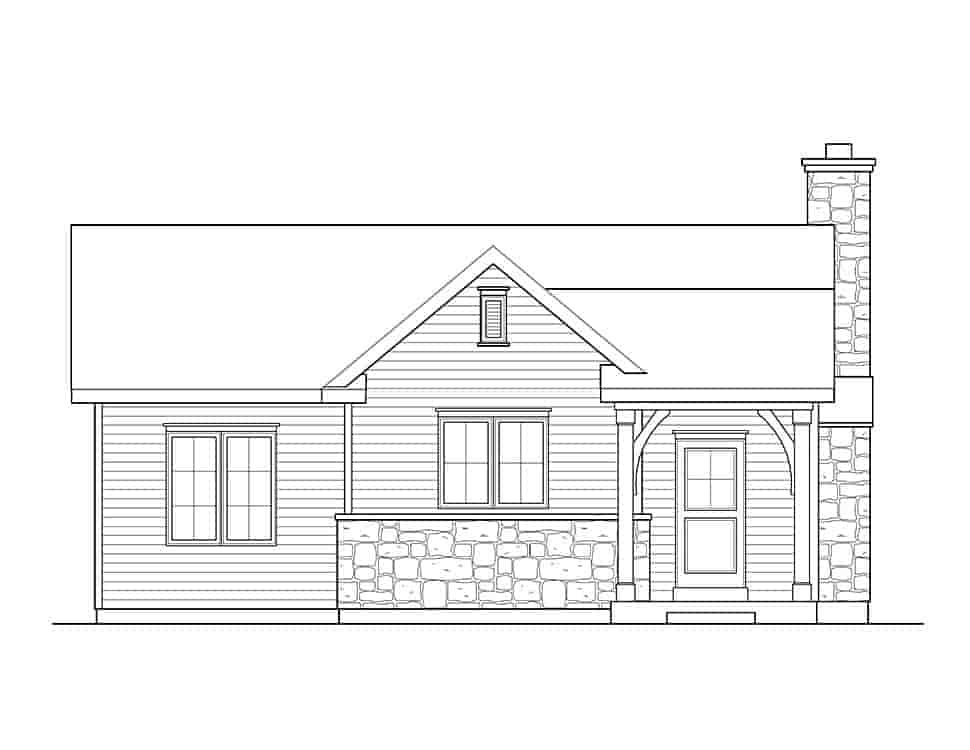 Cabin, Country, Traditional House Plan 45153 with 1 Beds, 1 Baths Picture 3