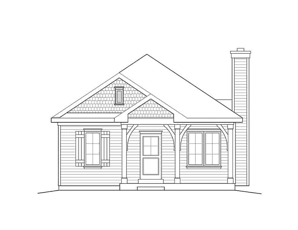 Cabin, Country, Traditional House Plan 45154 with 2 Beds, 2 Baths Picture 3