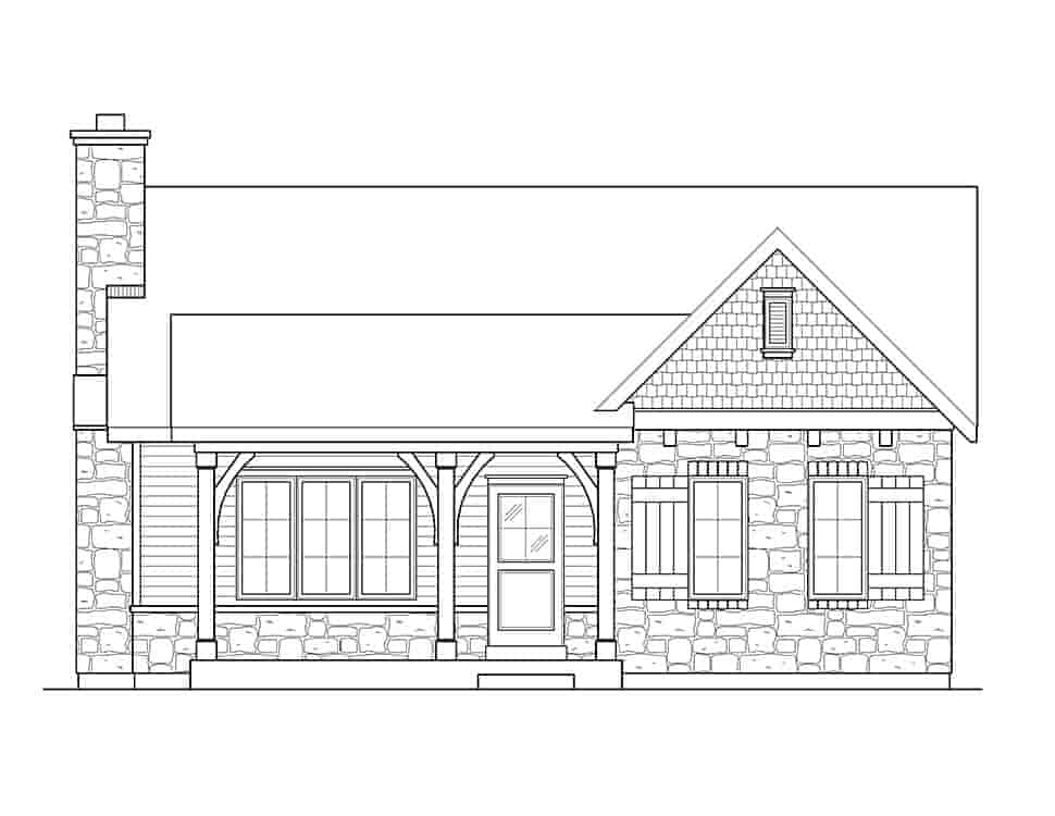 Cottage, Country, Craftsman, Ranch House Plan 45156 with 2 Beds, 2 Baths Picture 3