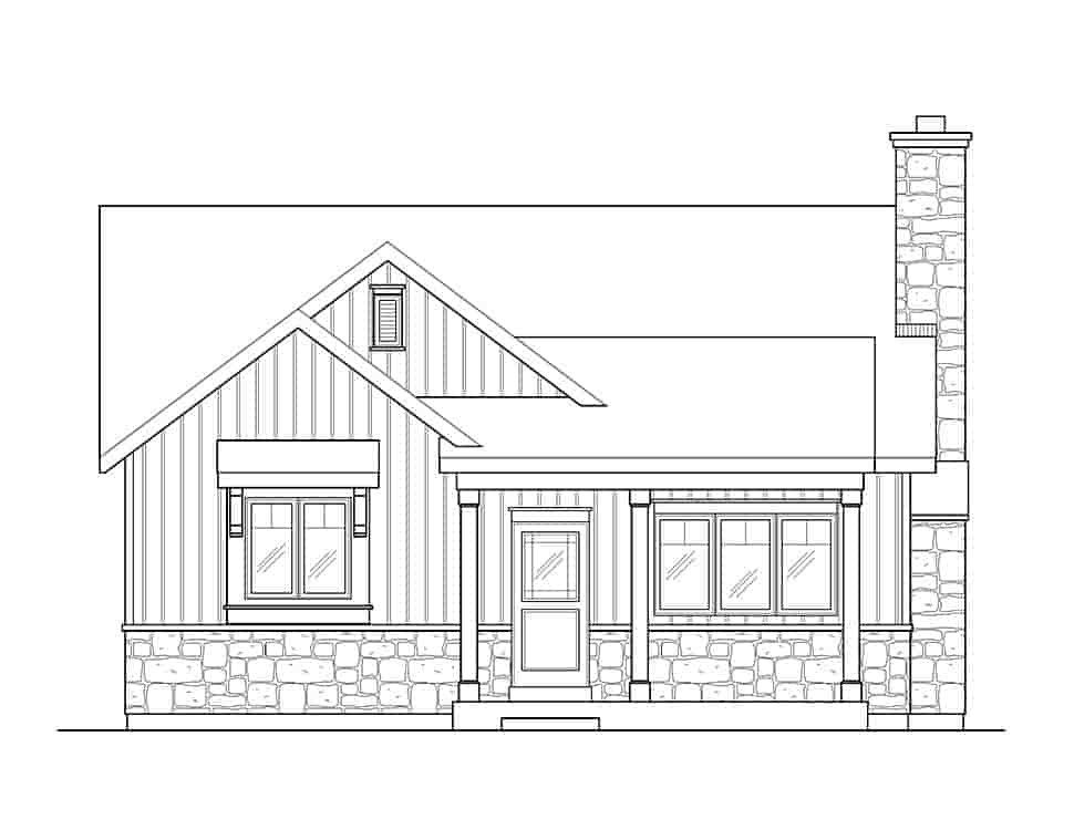 Cabin, Country, Craftsman House Plan 45157 with 2 Beds, 2 Baths Picture 3