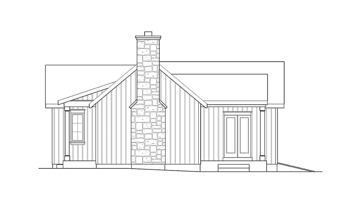 Cabin, Country House Plan 45158 with 1 Beds, 1 Baths Picture 1