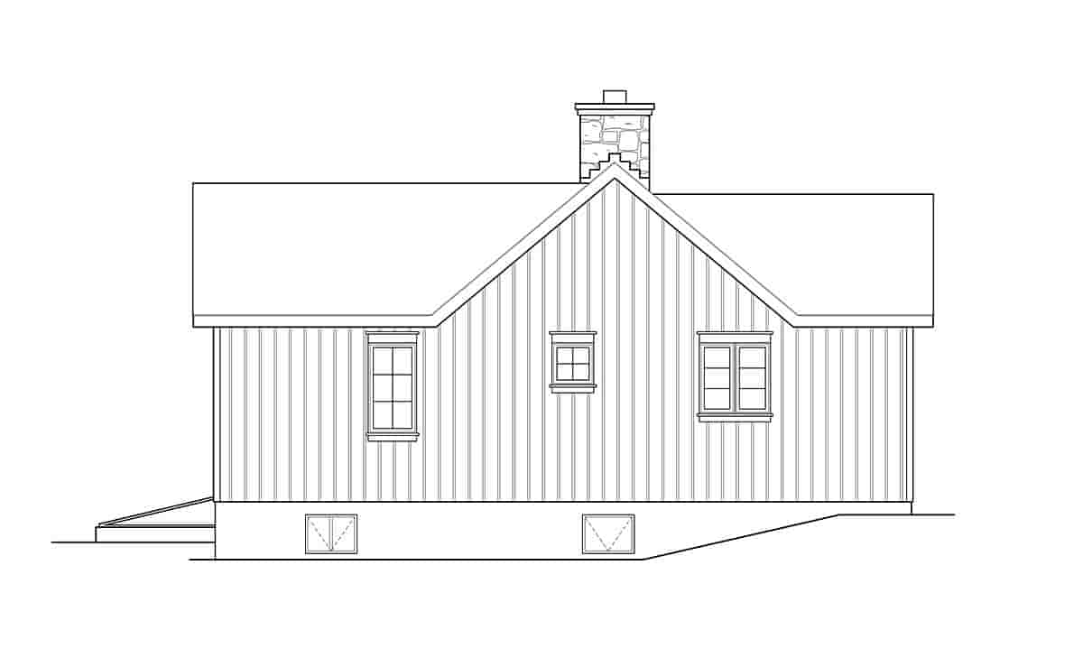 Cabin, Country House Plan 45158 with 1 Beds, 1 Baths Picture 2