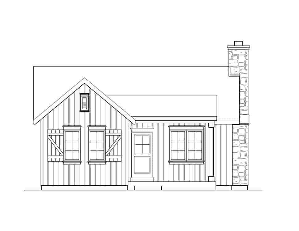 Cabin, Country House Plan 45158 with 1 Beds, 1 Baths Picture 3