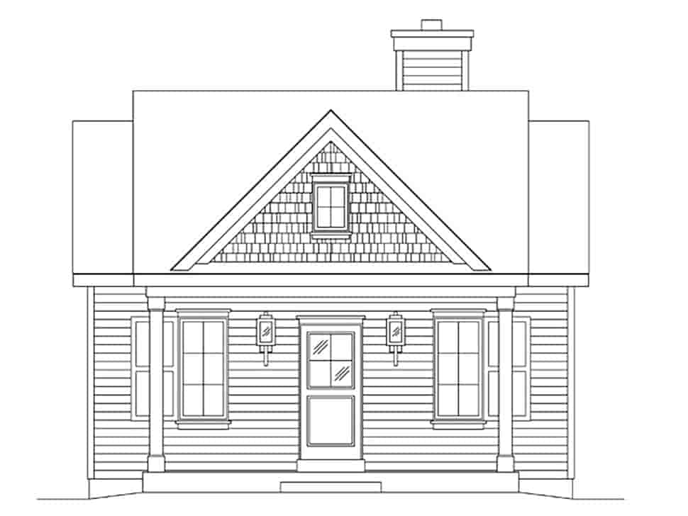 Bungalow, Cottage House Plan 45163 with 1 Beds, 1 Baths Picture 3