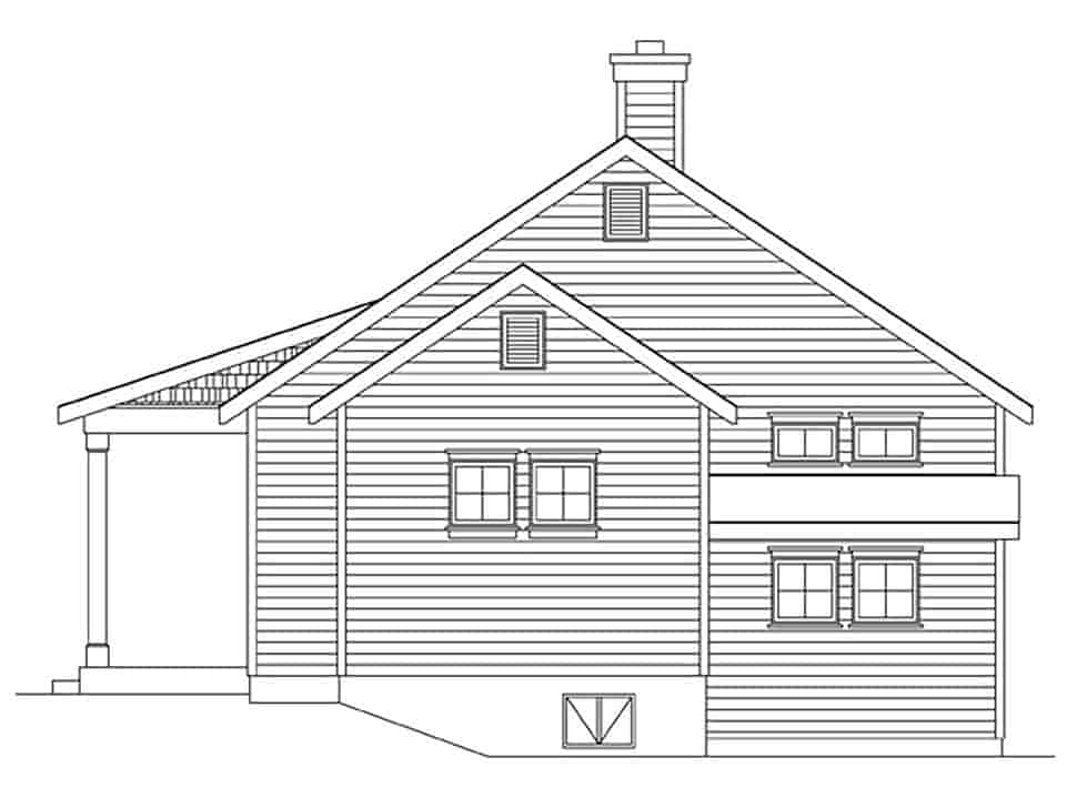 Cottage, Narrow Lot House Plan 45164 with 1 Beds, 1 Baths Picture 1