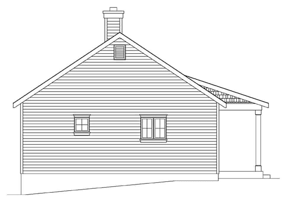 Cottage, Narrow Lot House Plan 45164 with 1 Beds, 1 Baths Picture 2