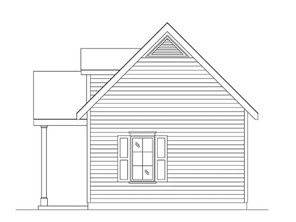 Cabin, Cottage, Narrow Lot, One-Story House Plan 45165 with 1 Beds, 1 Baths Picture 1