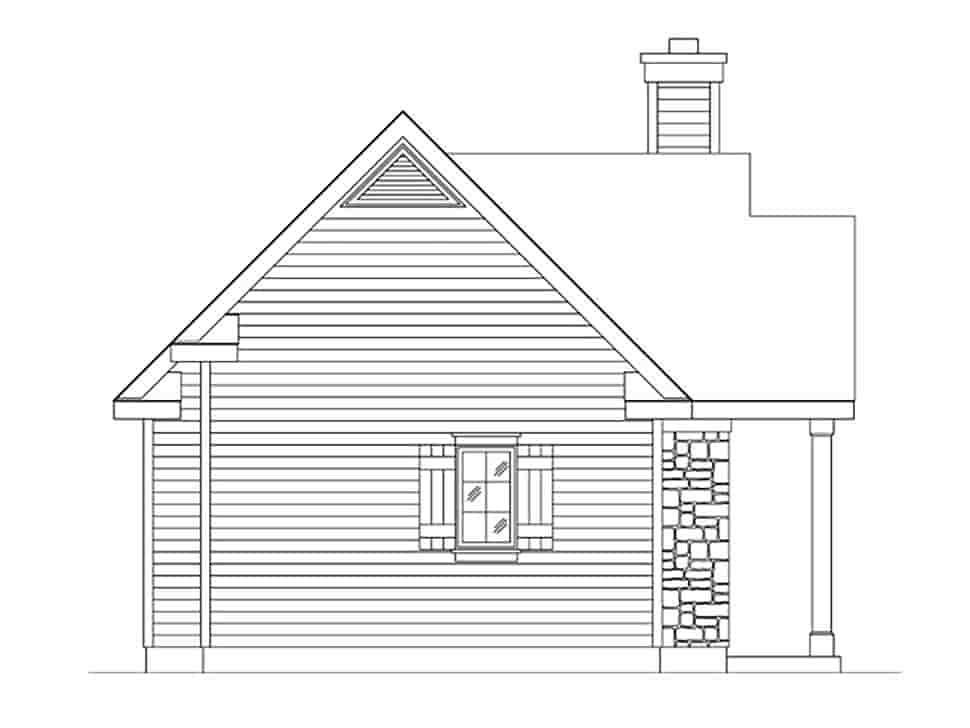 Bungalow, Cabin, Cottage, Craftsman, Narrow Lot, One-Story House Plan 45166 with 1 Beds, 1 Baths Picture 2
