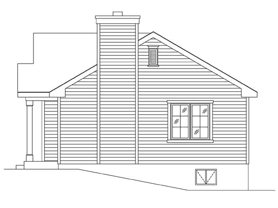 Bungalow, Cabin, Cottage, Narrow Lot, One-Story House Plan 45167 with 1 Beds, 1 Baths Picture 1