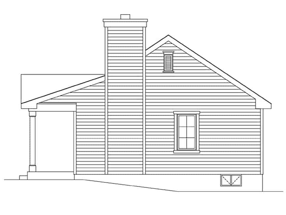 Cabin, Cottage, Country, Narrow Lot, One-Story House Plan 45168 with 1 Beds, 1 Baths Picture 1