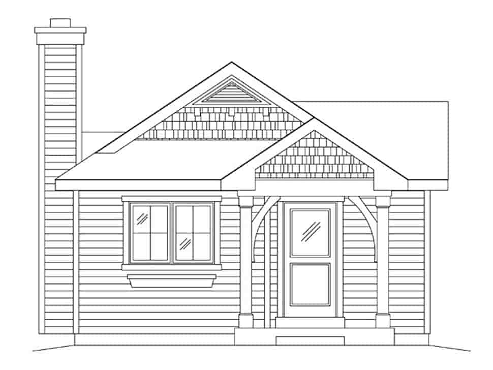 Bungalow, Cottage, One-Story House Plan 45169 with 1 Beds, 1 Baths Picture 3