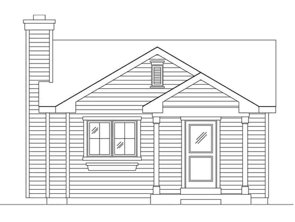 Bungalow, Cottage, Narrow Lot, One-Story House Plan 45172 with 1 Beds, 1 Baths Picture 3