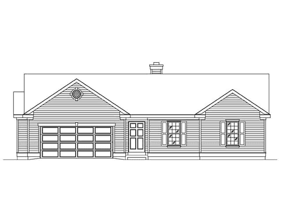 Ranch House Plan 45175 with 3 Beds, 2 Baths, 2 Car Garage Picture 3