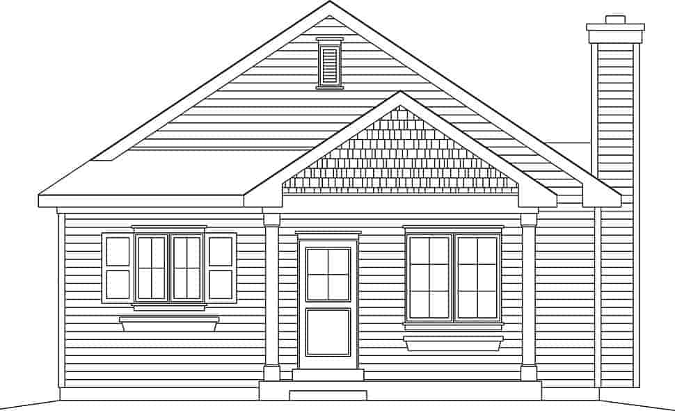 Bungalow, Cottage, Narrow Lot, One-Story House Plan 45177 with 3 Beds, 2 Baths Picture 3