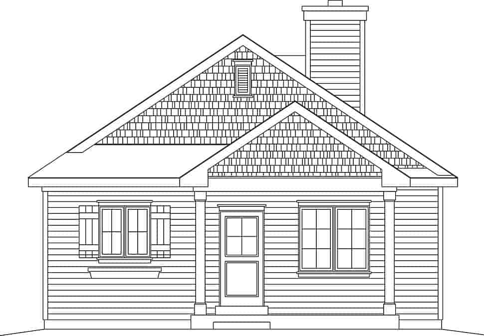 Bungalow, Cottage, Narrow Lot, One-Story House Plan 45179 with 3 Beds, 2 Baths Picture 3