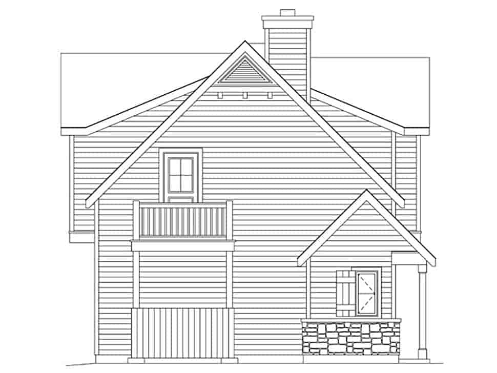 Farmhouse, Traditional 2 Car Garage Apartment Plan 45183 with 1 Beds, 1 Baths Picture 2