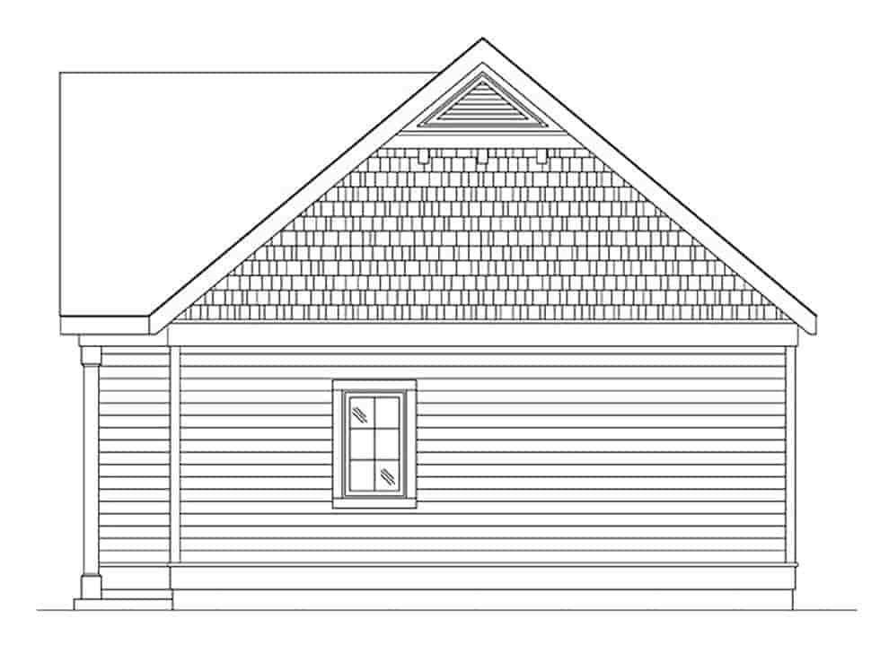 Cottage, Narrow Lot, One-Story House Plan 45184 with 1 Beds, 1 Baths Picture 1