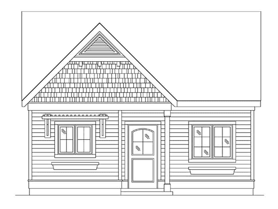 Cottage, Narrow Lot, One-Story House Plan 45184 with 1 Beds, 1 Baths Picture 3
