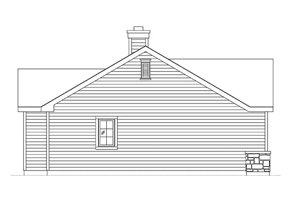Bungalow, Cottage, Narrow Lot, One-Story House Plan 45185 with 1 Beds, 1 Baths Picture 2