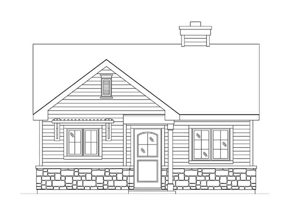 Bungalow, Cottage, Narrow Lot, One-Story House Plan 45185 with 1 Beds, 1 Baths Picture 3