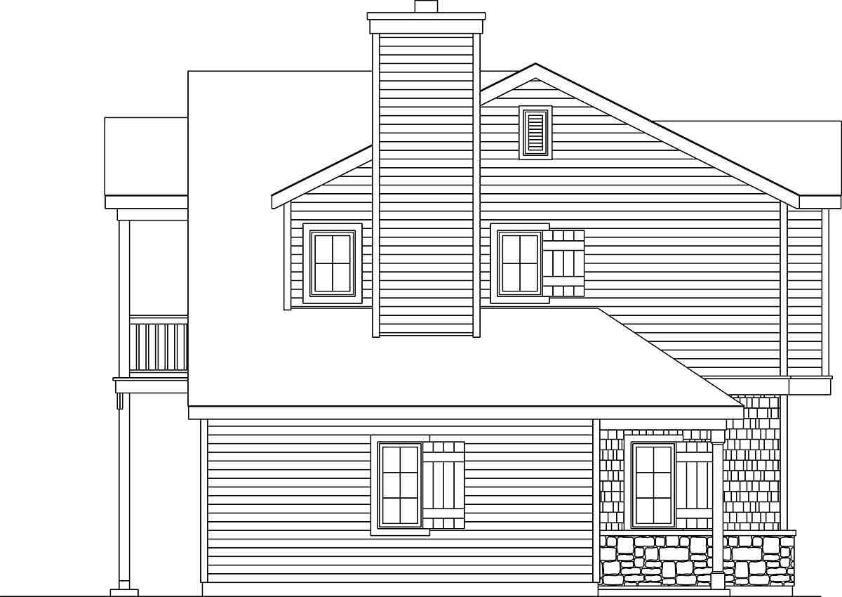 Traditional 2 Car Garage Apartment Plan 45191 with 1 Beds, 1 Baths Picture 2
