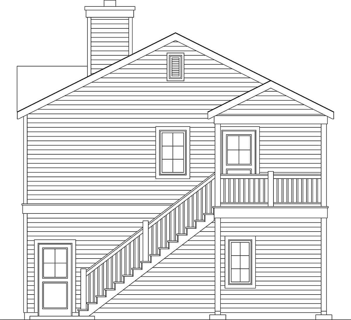 Traditional 3 Car Garage Apartment Plan 45192 with 2 Beds, 2 Baths Picture 1