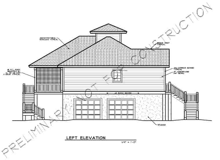 Coastal, One-Story House Plan 45631 with 3 Beds, 2 Baths, 2 Car Garage Picture 1