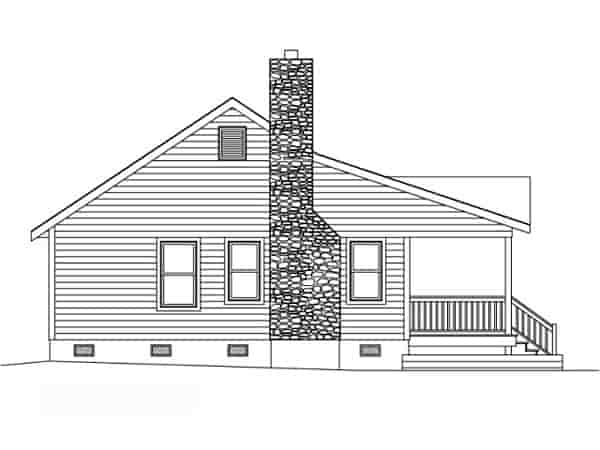 Country, Narrow Lot, One-Story House Plan 49124 with 2 Beds, 1 Baths Picture 1