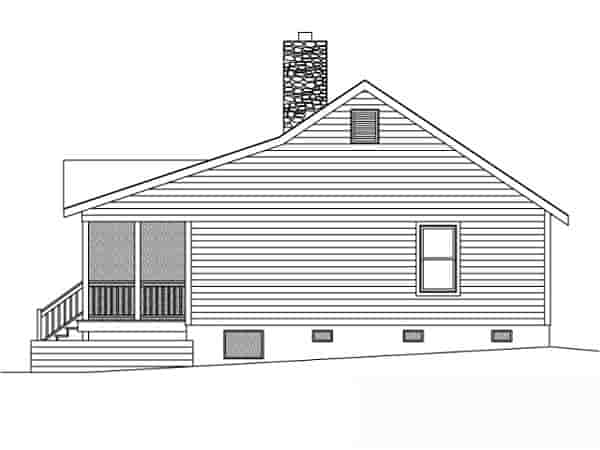 Country, Narrow Lot, One-Story House Plan 49124 with 2 Beds, 1 Baths Picture 2
