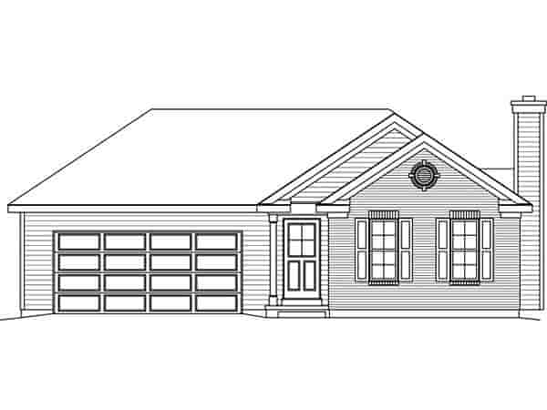 Ranch House Plan 49199 with 2 Beds, 2 Baths, 2 Car Garage Picture 3