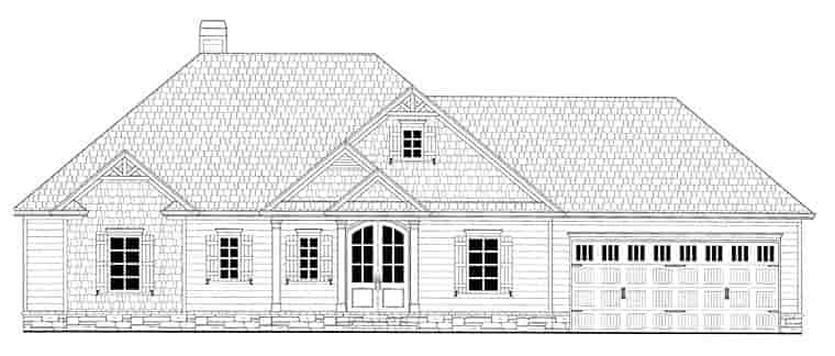 Southern, Traditional House Plan 50265 with 3 Beds, 3 Baths, 2 Car Garage Picture 1