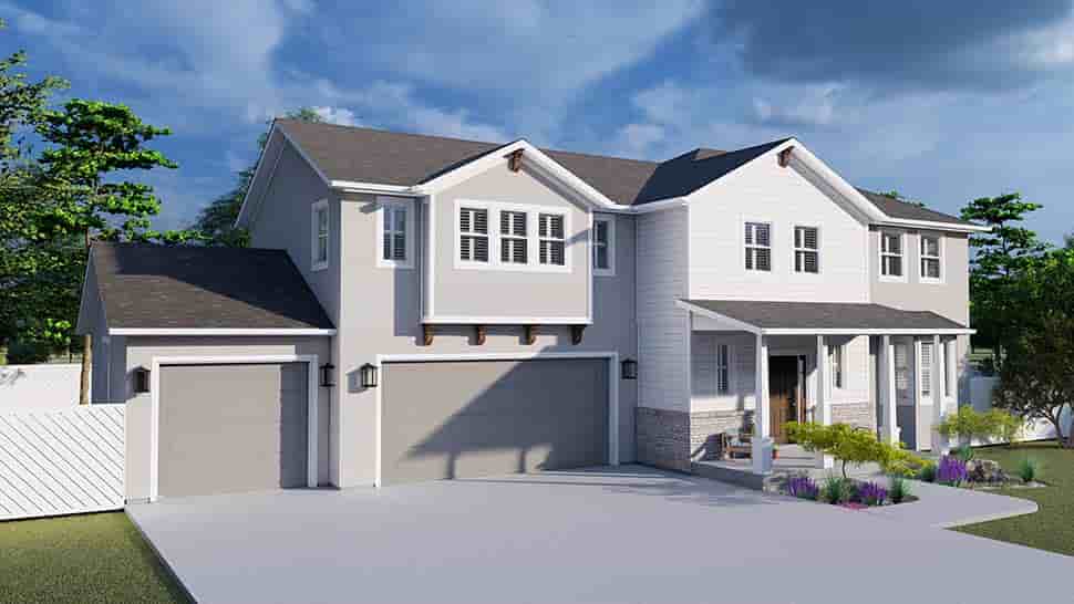 House Plan 50407 with 5 Beds, 4 Baths, 3 Car Garage Picture 4