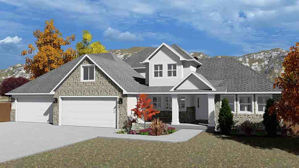 House Plan 50415 with 5 Beds, 4 Baths, 4 Car Garage Picture 4