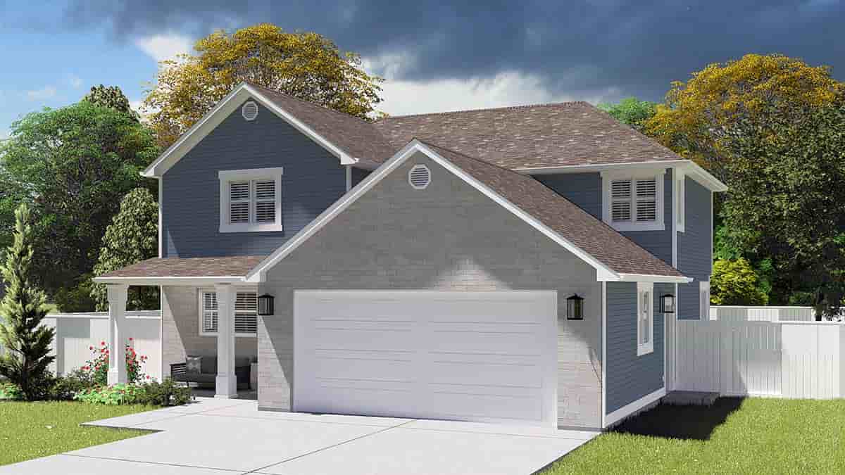 House Plan 50416 with 4 Beds, 4 Baths, 2 Car Garage Picture 1