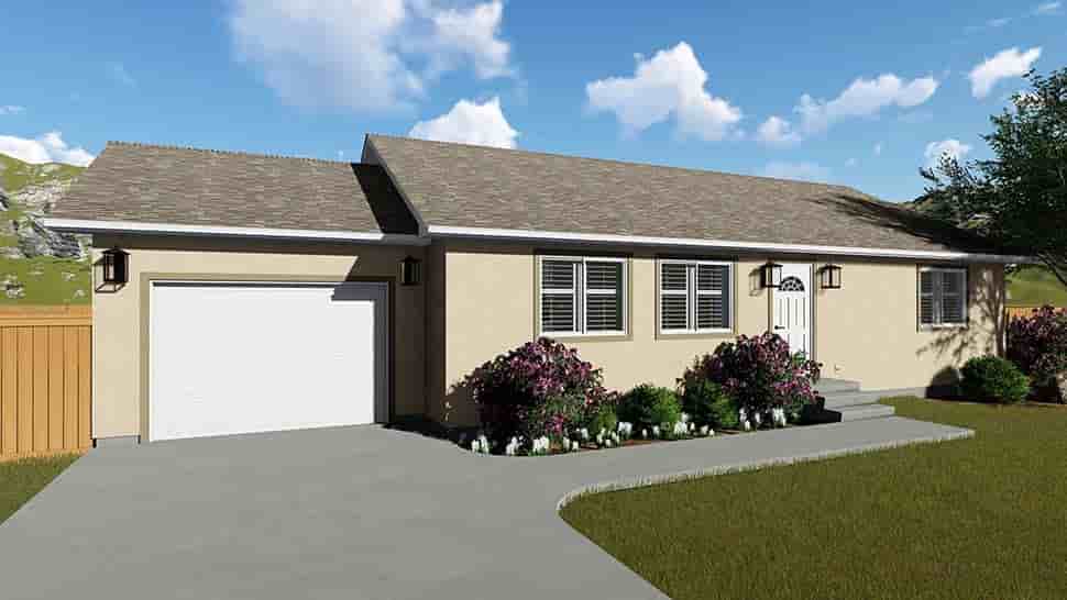 House Plan 50439 with 2 Beds, 1 Baths, 1 Car Garage Picture 3