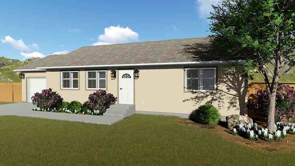 House Plan 50439 with 2 Beds, 1 Baths, 1 Car Garage Picture 4