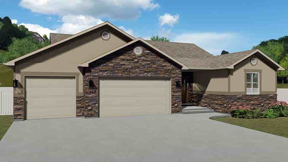 House Plan 50445 with 5 Beds, 4 Baths, 3 Car Garage Picture 3
