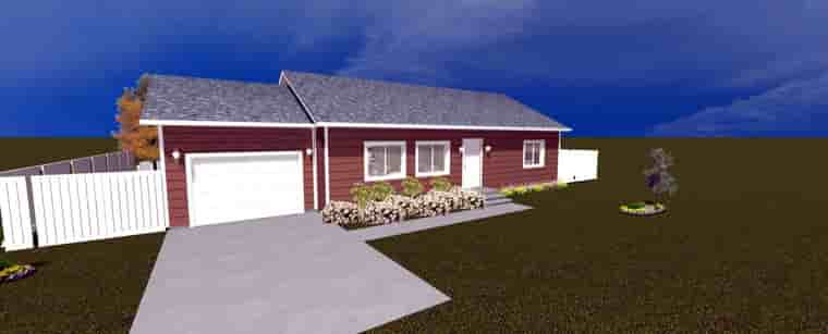 House Plan 50522 with 2 Beds, 1 Baths, 1 Car Garage Picture 3