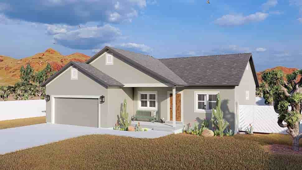 Ranch, Traditional House Plan 50534 with 5 Beds, 3 Baths, 2 Car Garage Picture 3