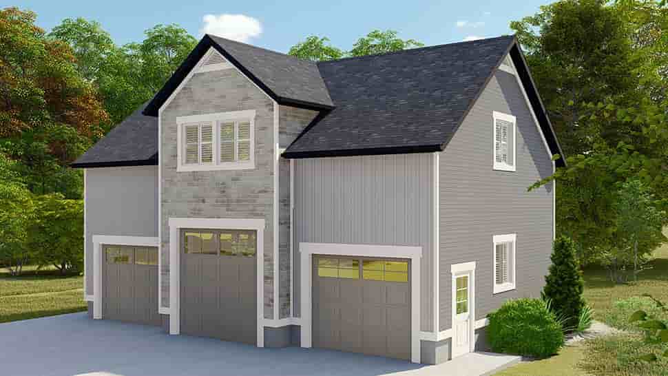Country, Farmhouse, Traditional Garage-Living Plan 50539, 3 Car Garage Picture 3