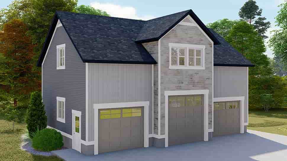 Country, Farmhouse, Traditional Garage-Living Plan 50539, 3 Car Garage Picture 4