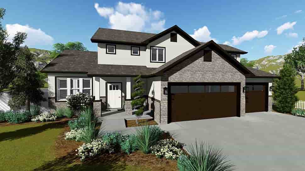 Craftsman, Traditional House Plan 50541 with 5 Beds, 4 Baths, 3 Car Garage Picture 4