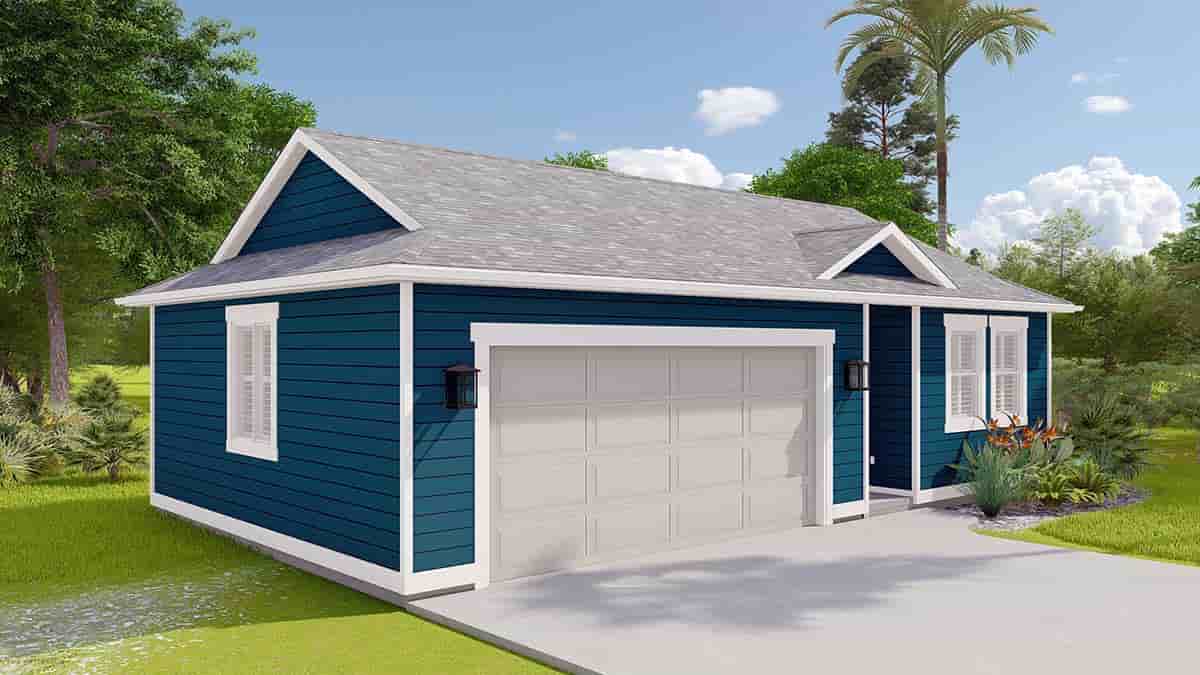 Country, Ranch, Traditional 2 Car Garage Plan 50545 Picture 2