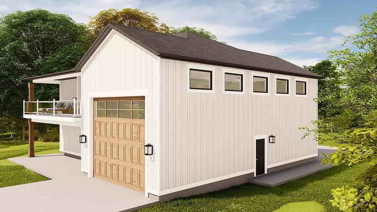 Country, Farmhouse, Traditional Garage-Living Plan 50546 with 1 Beds, 2 Baths, 3 Car Garage Picture 2
