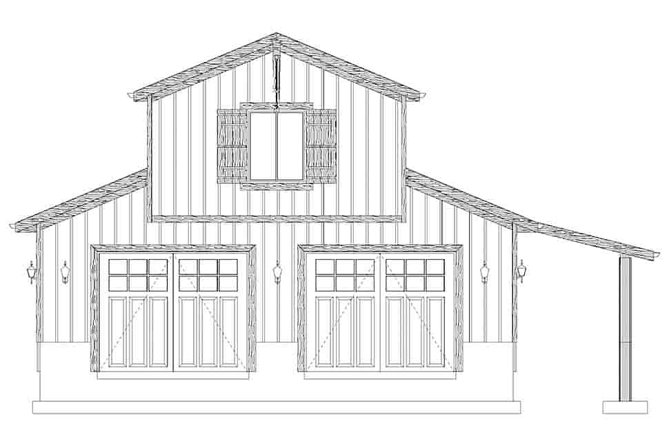 Country, Traditional Garage-Living Plan 50548 with 1 Beds, 1 Baths, 3 Car Garage Picture 14