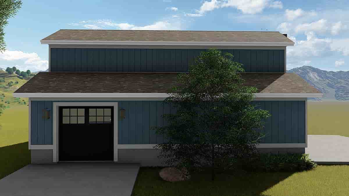 Country, Traditional Garage-Living Plan 50548 with 1 Beds, 1 Baths, 3 Car Garage Picture 2
