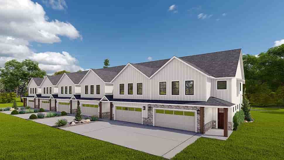 Country, Craftsman, Farmhouse, Traditional Multi-Family Plan 50554 with 6 Beds, 6 Baths, 4 Car Garage Picture 3