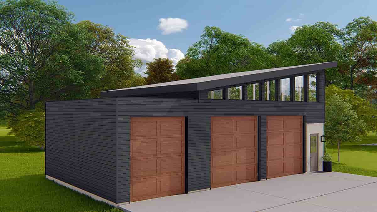 Modern 3 Car Garage Plan 50556 Picture 2